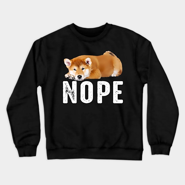 Floofy Fox Shiba NOPE Dreams, Tee Trendsetter for Dog Lovers Crewneck Sweatshirt by Chocolate Candies